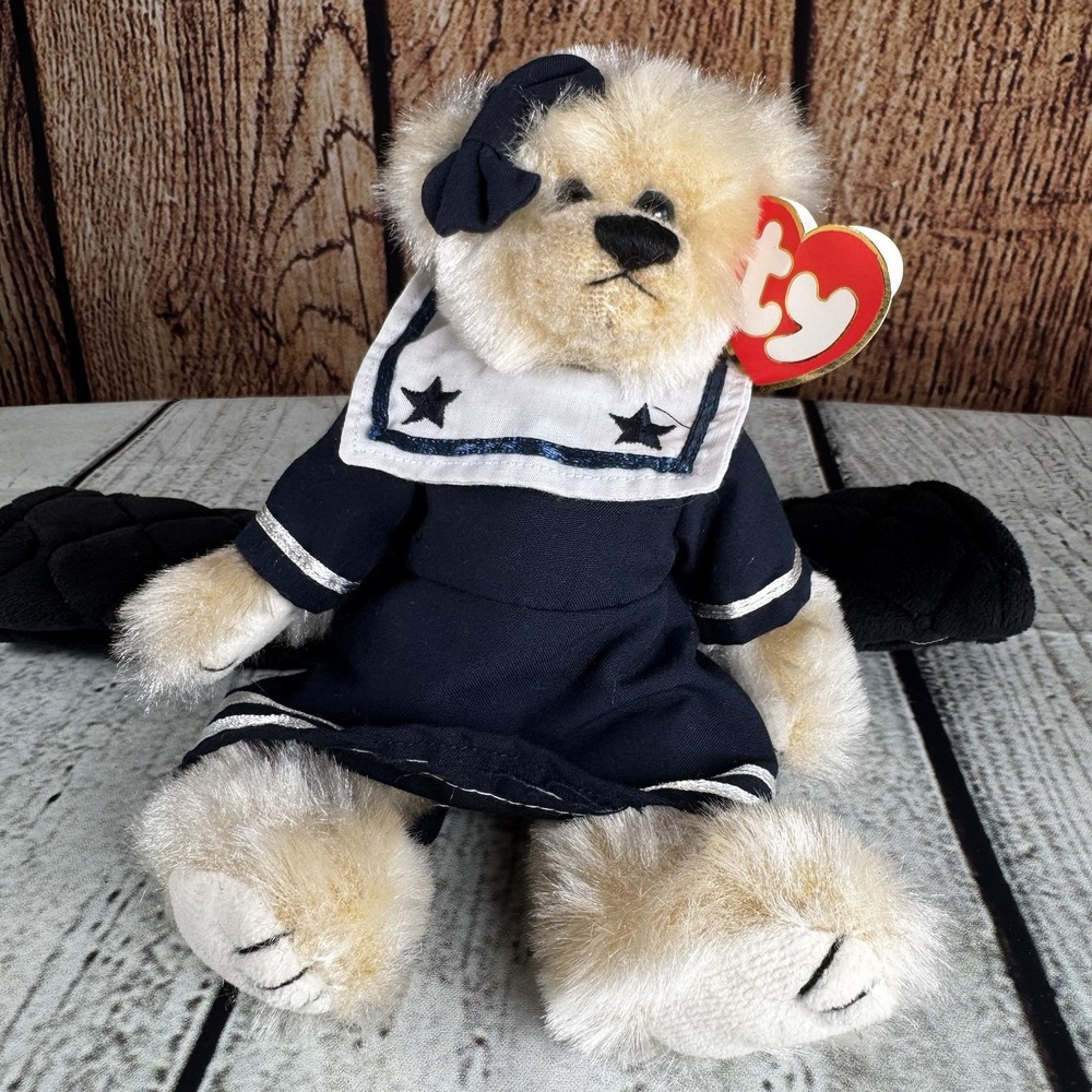 Ty Attic Treasures Breezy Sailor Bear Plush w/ Tag‎ Nautical Navy Stuffed Animal